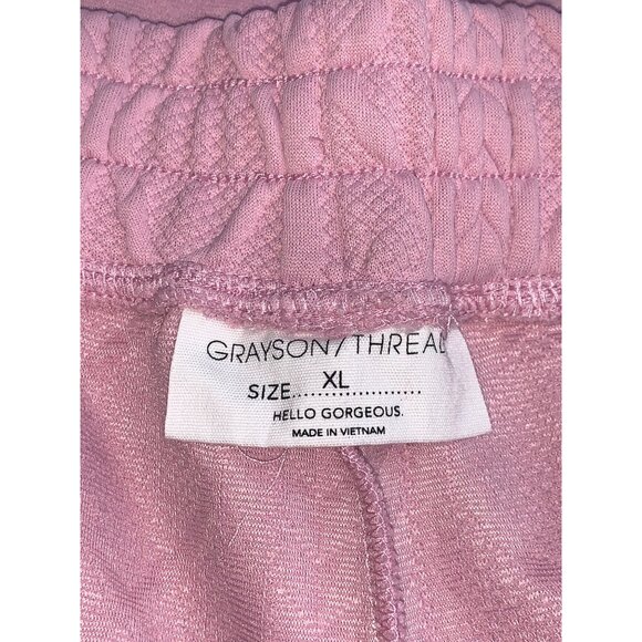 Grayson Threads Womens Pink Cable Knit Design Joggers With Side Pockets Size XL - Picture 8 of 10